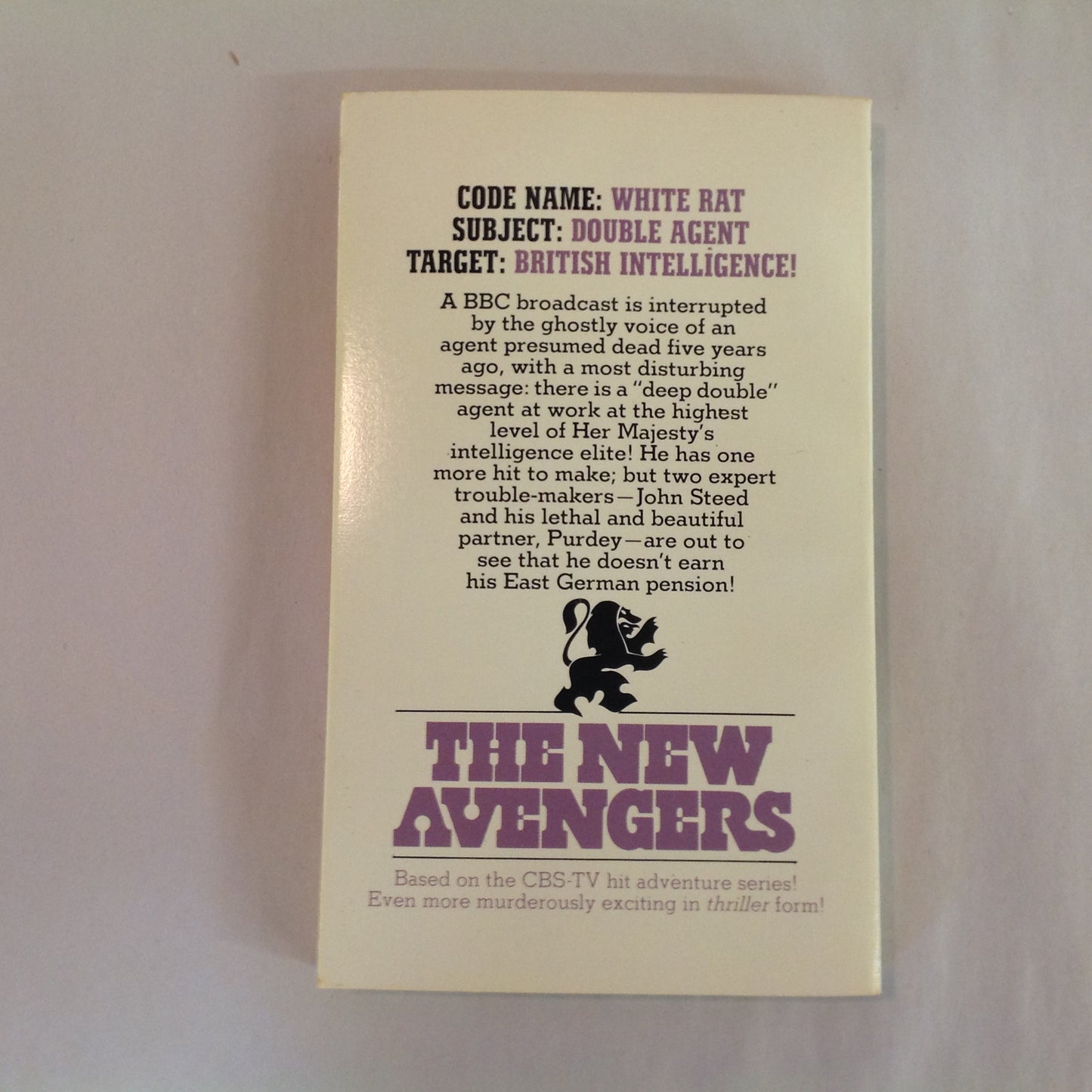 Vintage 1978 Mass Market Paperback The New Avengers #3: To Catch A Rat Walter Harris
