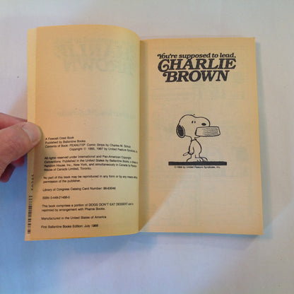 Vintage 1988 Mass Market Paperback You're Supposed to Lead, Charlie Brown Peanuts Charles Schulz