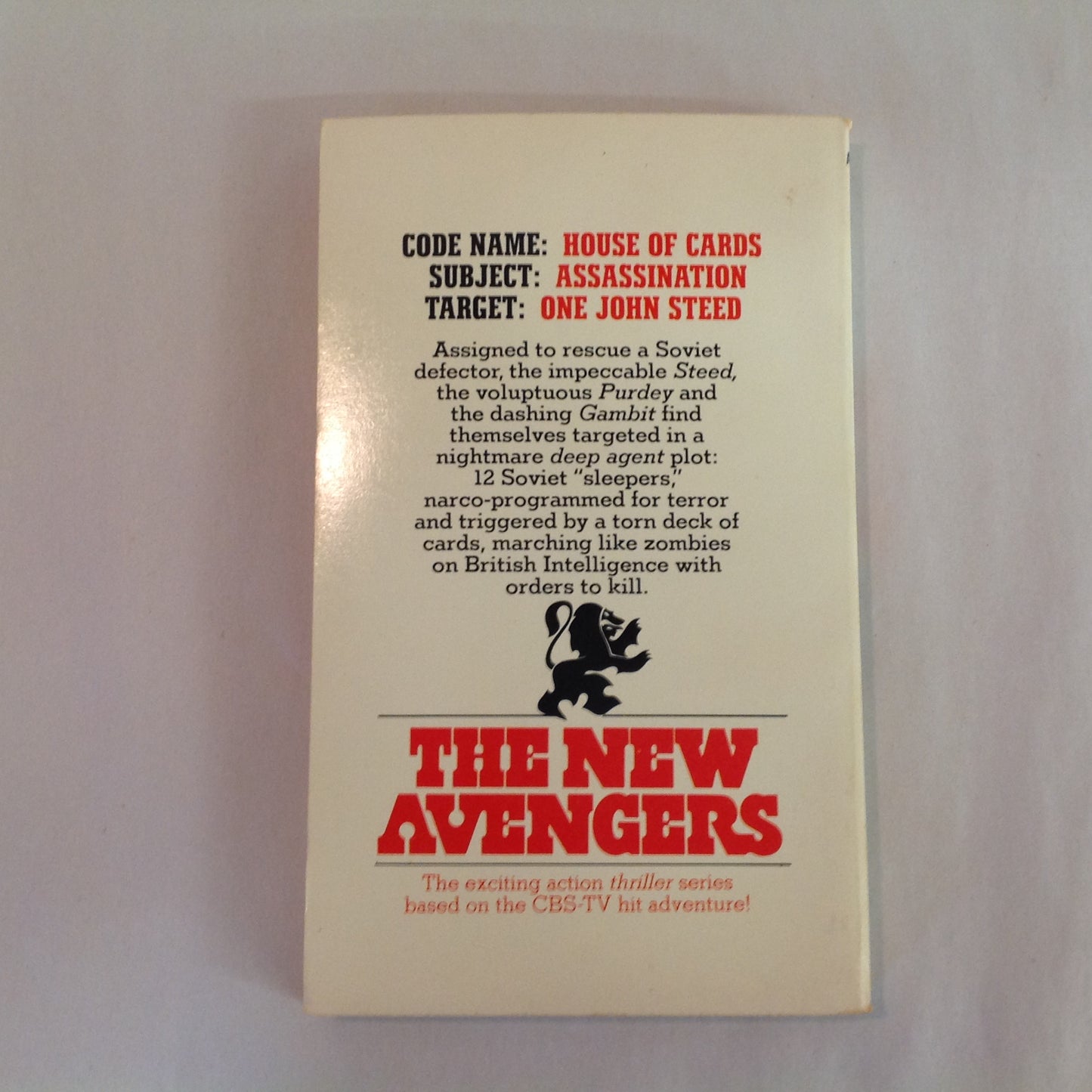 Vintage 1978 Mass Market Paperback The New Avengers #1: House of Cards Peter Cave