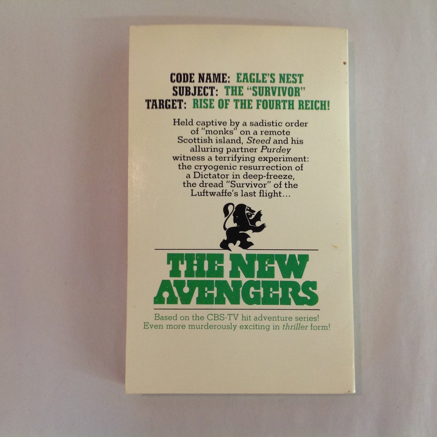 Vintage 1978 Mass Market Paperback The New Avengers #2: The Eagle's Nest John Carter