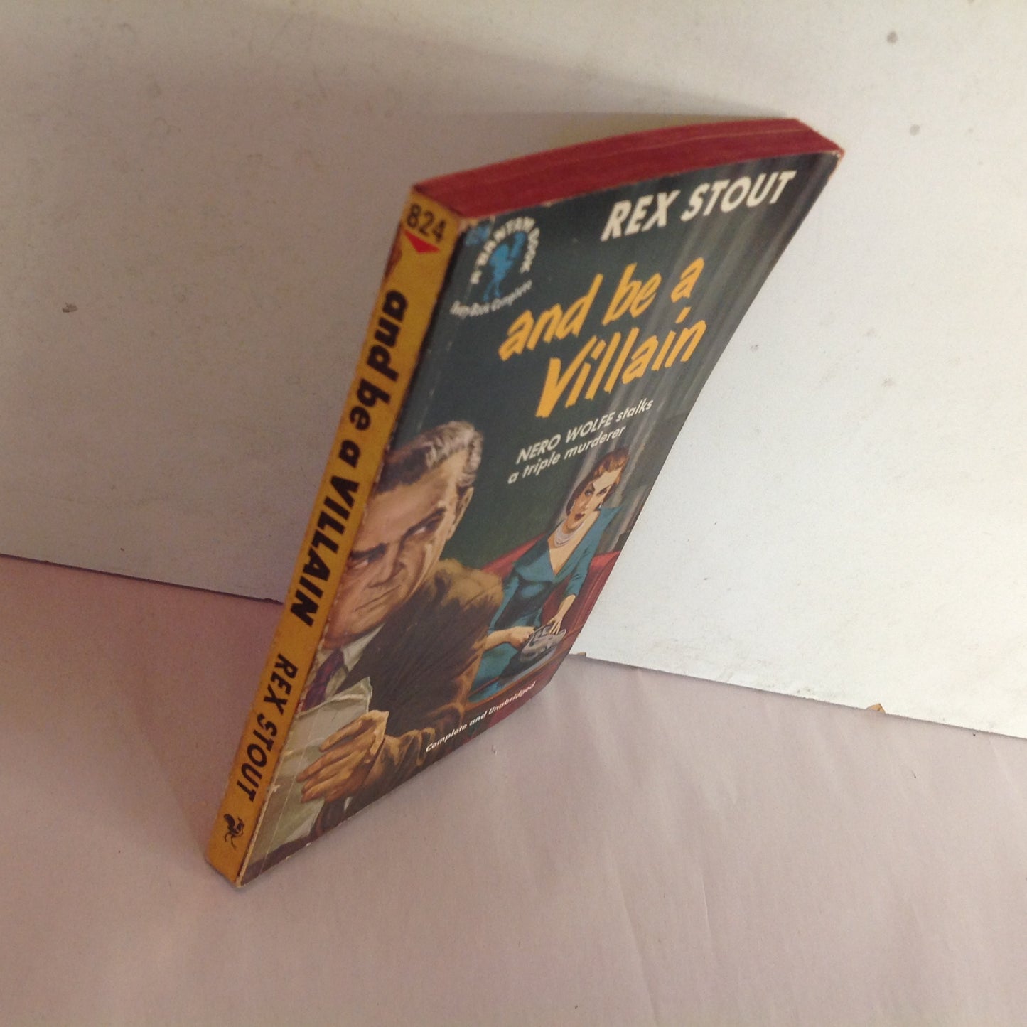 Vintage 1950 Mass Market Paperback And Be A Villain Rex Stout Bantam First