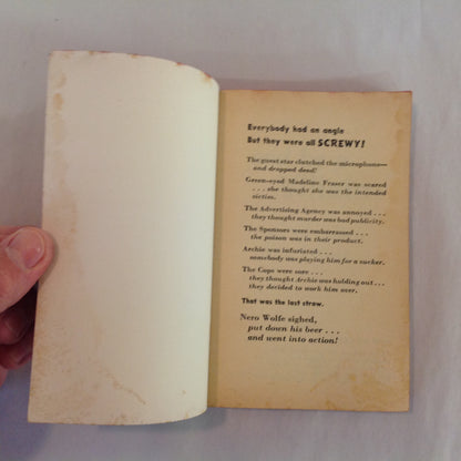 Vintage 1950 Mass Market Paperback And Be A Villain Rex Stout Bantam First