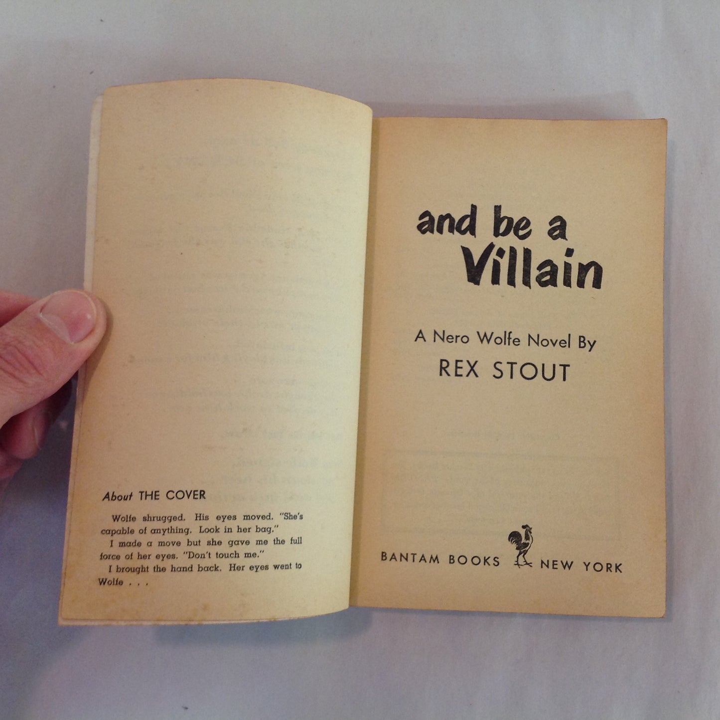 Vintage 1950 Mass Market Paperback And Be A Villain Rex Stout Bantam First