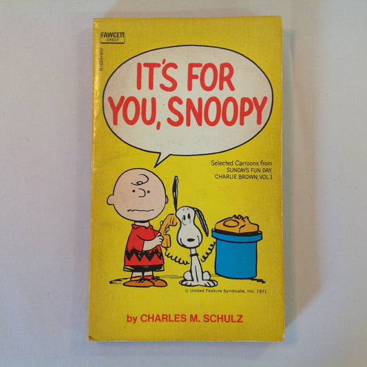 Vintage 1965 Mass Market Paperback It's For You, Snoopy Peanuts Charles Schulz