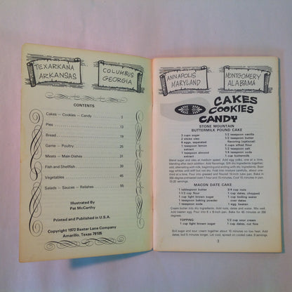 Vintage 1972 Paperback Cookin' In Rebel County Baxter Lane