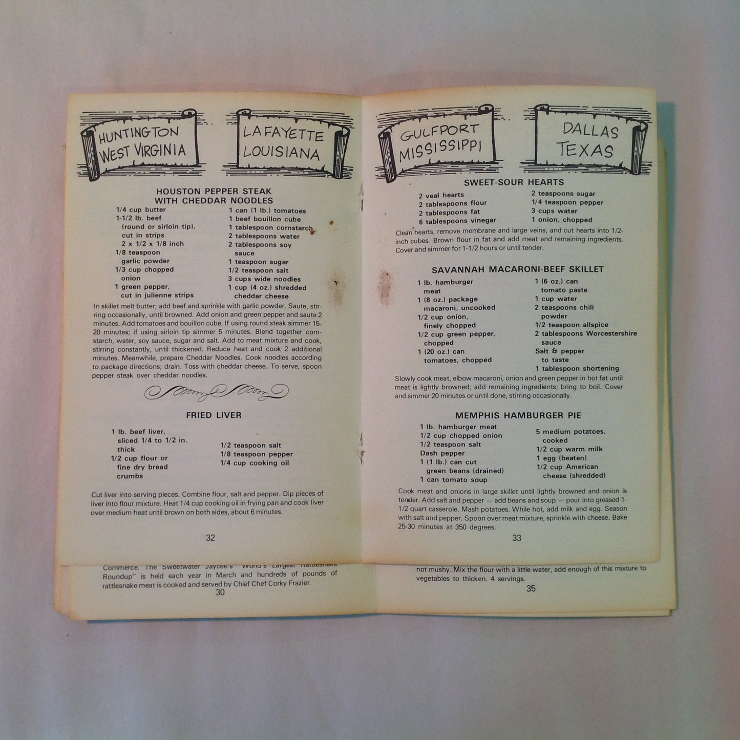 Vintage 1972 Paperback Cookin' In Rebel County Baxter Lane
