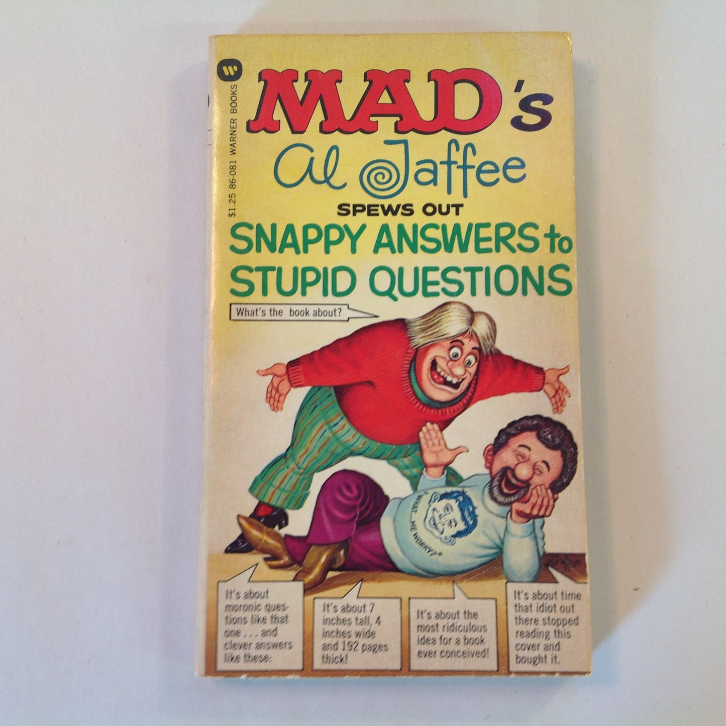 Vintage 1976 Mass Market Paperback MAD's Al Jaffee Spews Out Snappy Answers to Stupid Questions