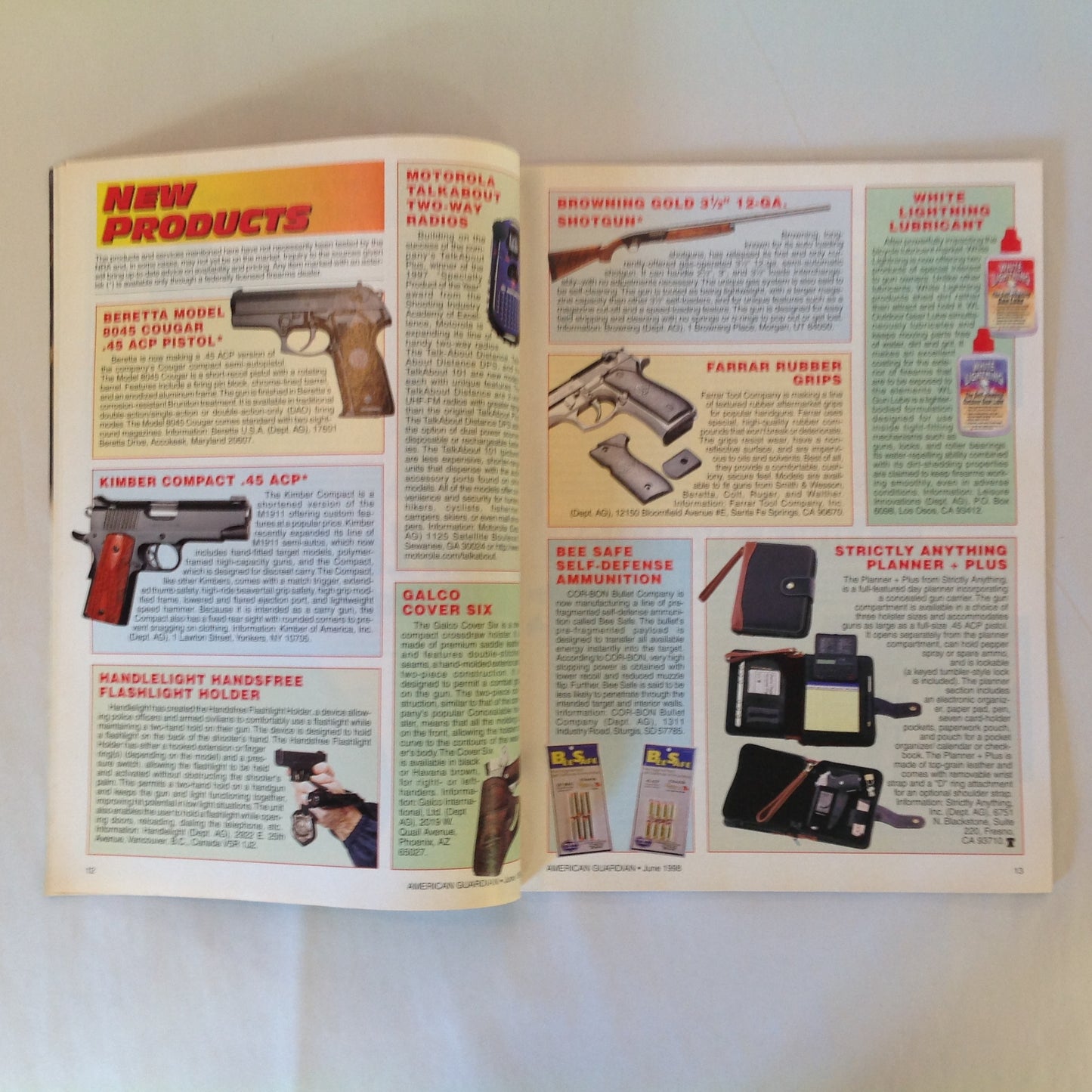 Vintage Jun 1998 American Guardian Magazine William B. Ruger: An American Legend and His Legacy NRA Journal