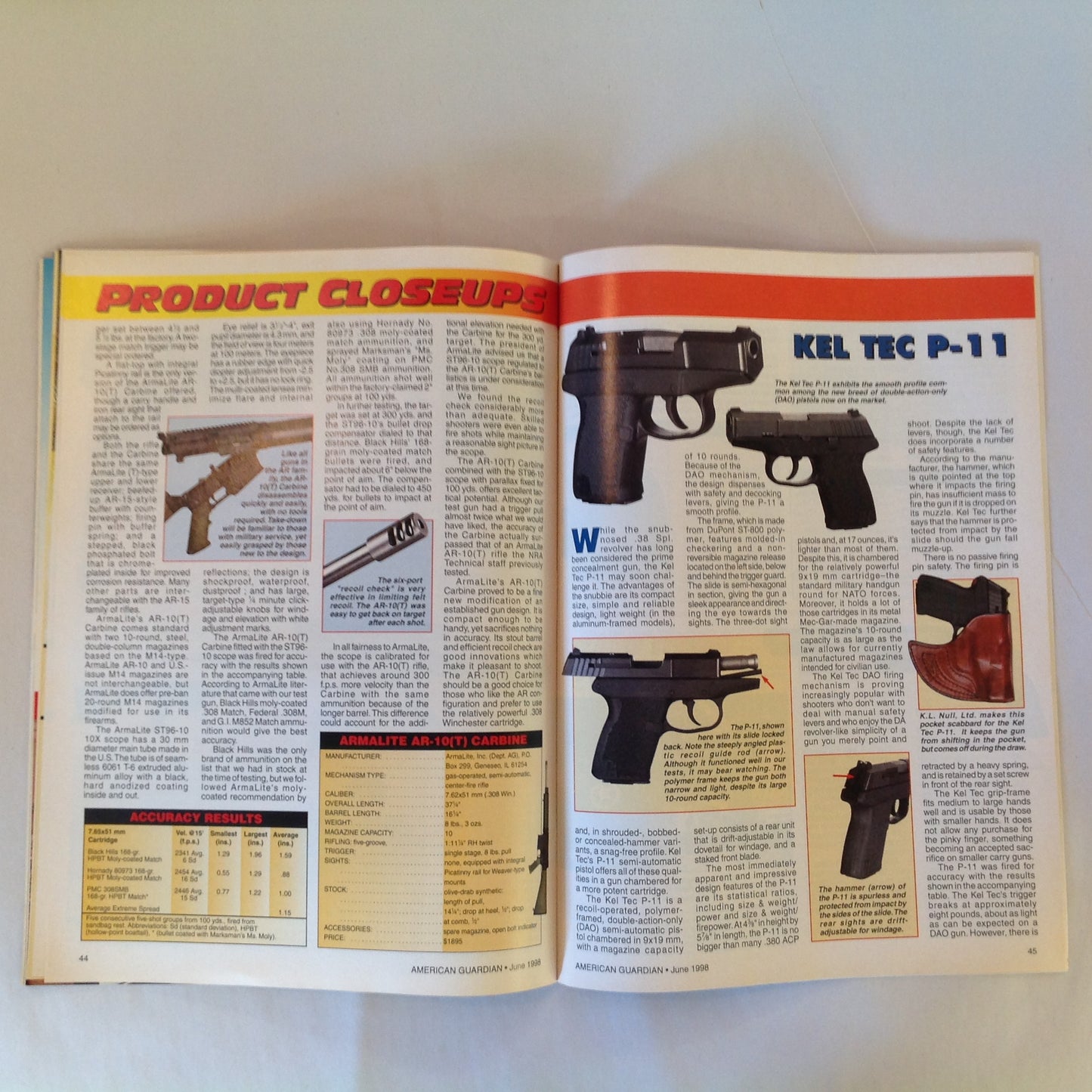 Vintage Jun 1998 American Guardian Magazine William B. Ruger: An American Legend and His Legacy NRA Journal