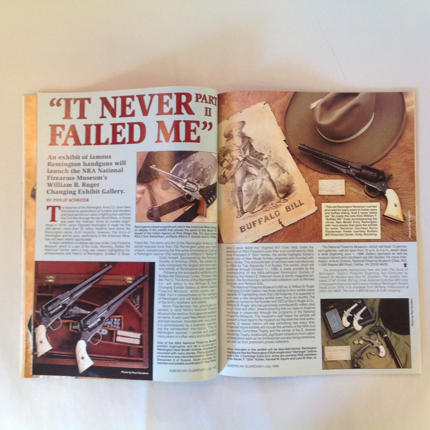 Vintage Jul 1998 American Guardian Magazine 2nd Amendment Security In the Woods Pistols That Act Like Revolvers