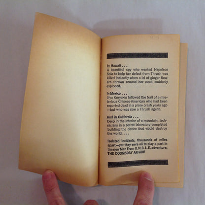 Vintage 1965 Mass Market Paperback The Man From UNCLE Number 2: The Doomsday Affair Harry Whittington First ACE Edition