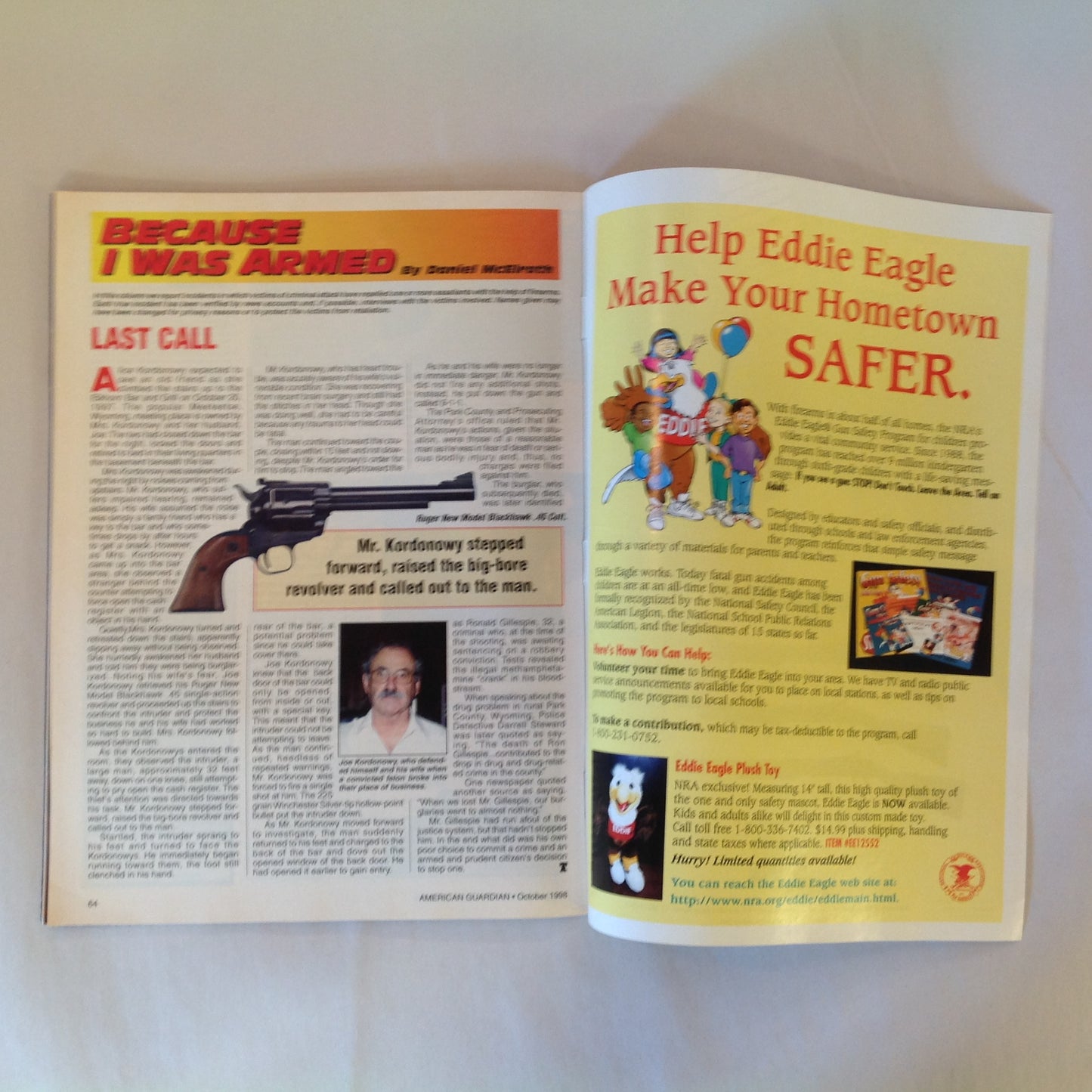 Vintage Oct 1998 American Guardian Magazine NRA Journal Ask Them to Share the Load!