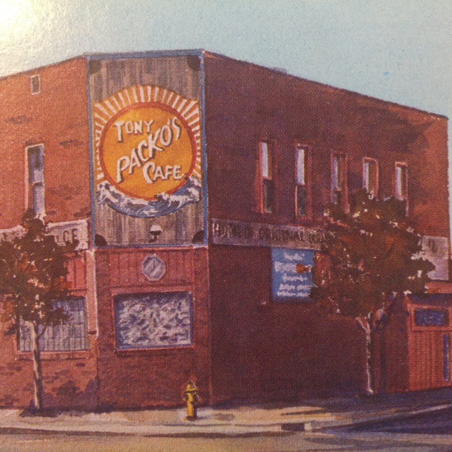 Vintage Souvenir Postcard Tony Packo's Cafe Toledo Ohio Gerald Hill Painting Packo's Hot Dog