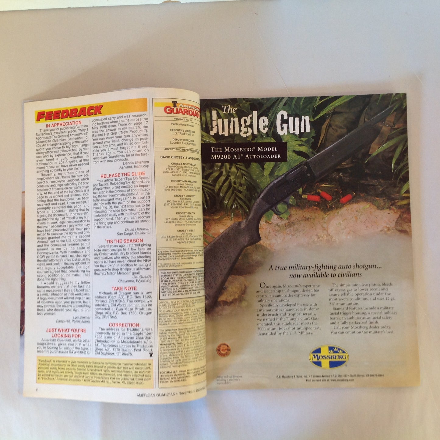 Vintage Nov/Dec 1998 American Guardian Magazine NRA Journal VOTE!
