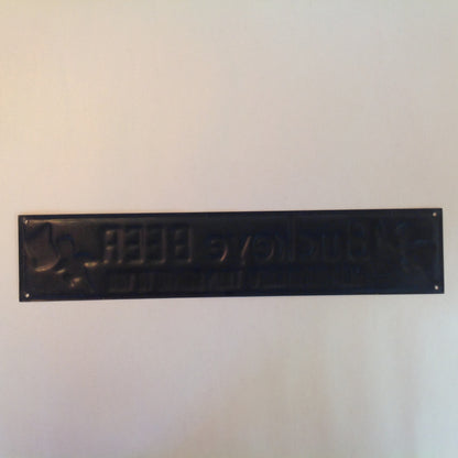 Vintage 1950's-60's Enamel Paint Metal Door Handle Push Plate Sign Buckeye Beer "Picks You Up!"