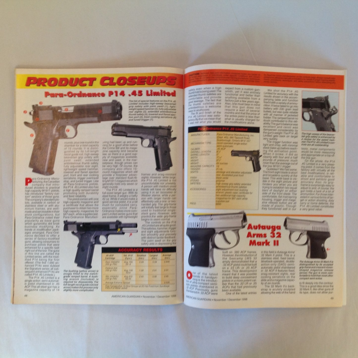 Vintage Nov/Dec 1998 American Guardian Magazine NRA Journal VOTE!
