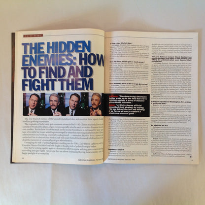 Vintage Feb 1999 American Guardian Magazine NRA Journal Wayne LaPierre & Jim Baker Finding and Fighting