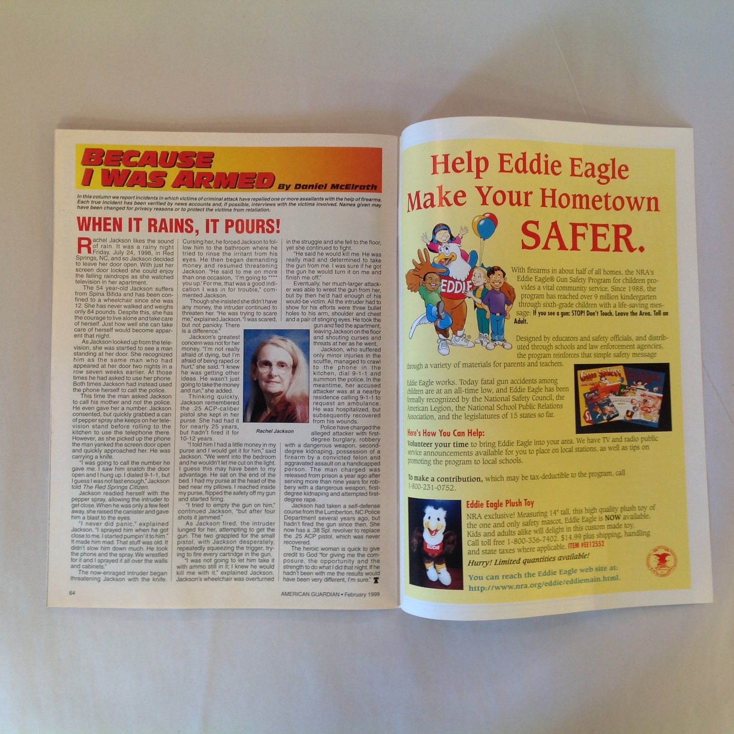 Vintage Feb 1999 American Guardian Magazine NRA Journal Wayne LaPierre & Jim Baker Finding and Fighting