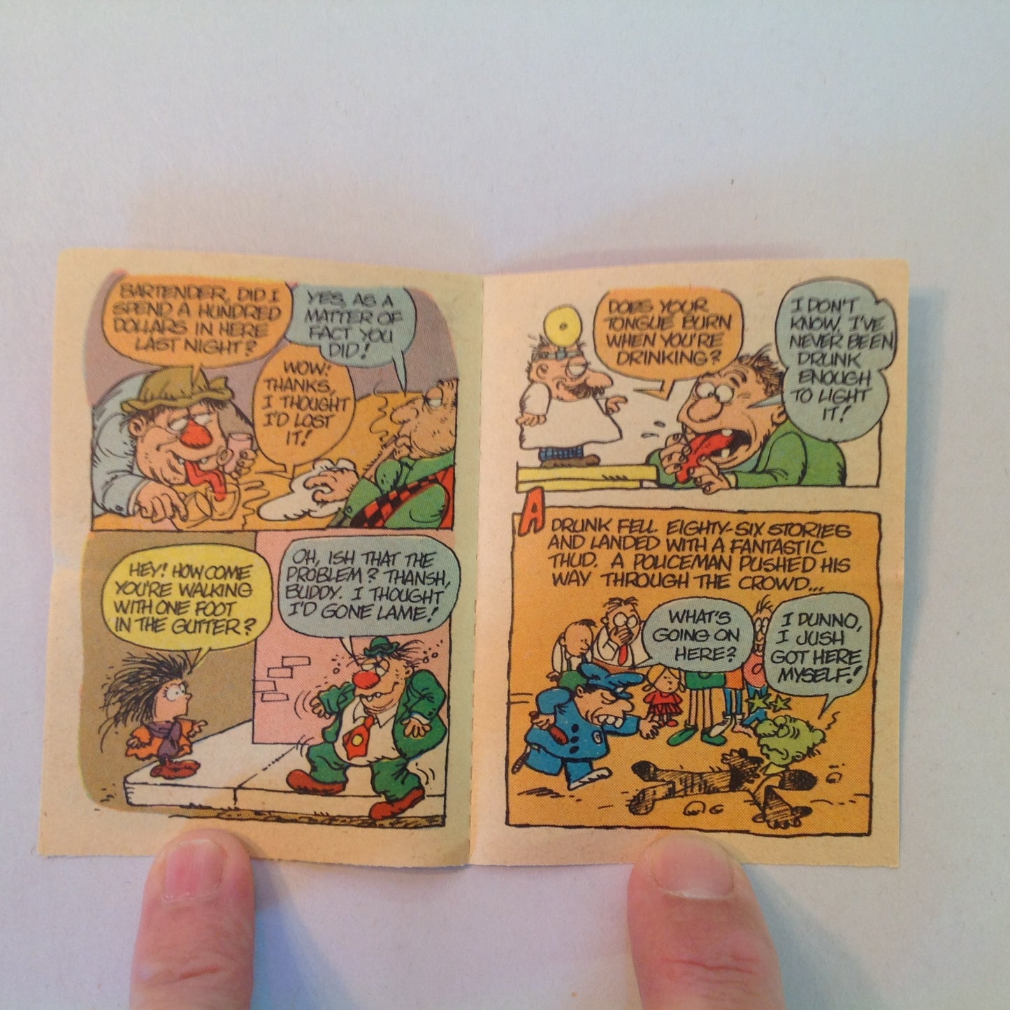 Vintage 1970's Topps Funny Li'l Joke Book Volume 43 Drunk Jokes Cartoon Humor