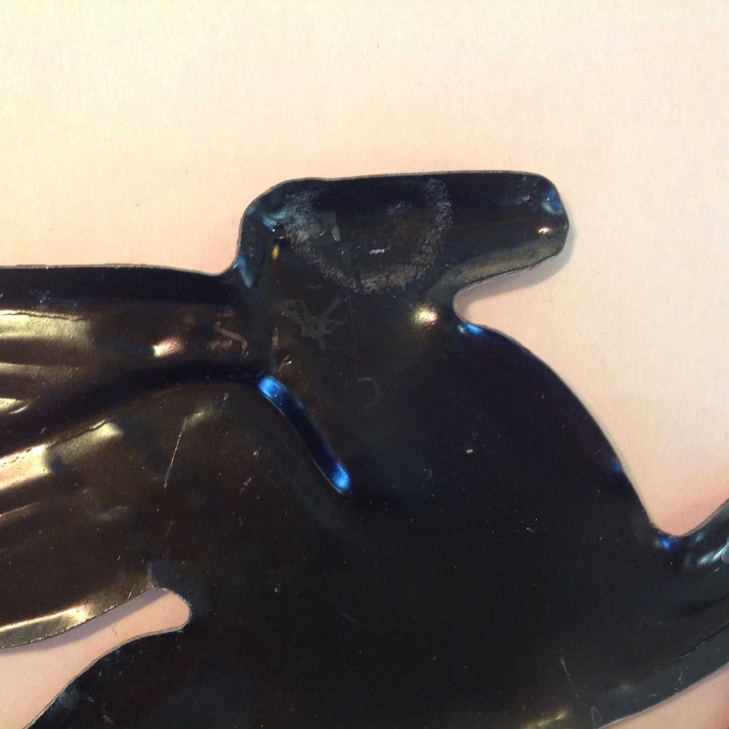 Vintage 1950's-60's Enamel Painted Gas Plate Topper Mobil Drive Safely Red Pegasus