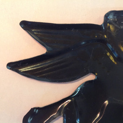 Vintage 1950's-60's Enamel Painted Gas Plate Topper Mobil Drive Safely Red Pegasus