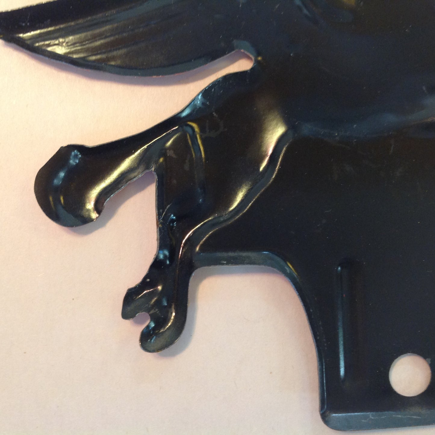 Vintage 1950's-60's Enamel Painted Gas Plate Topper Mobil Drive Safely Red Pegasus