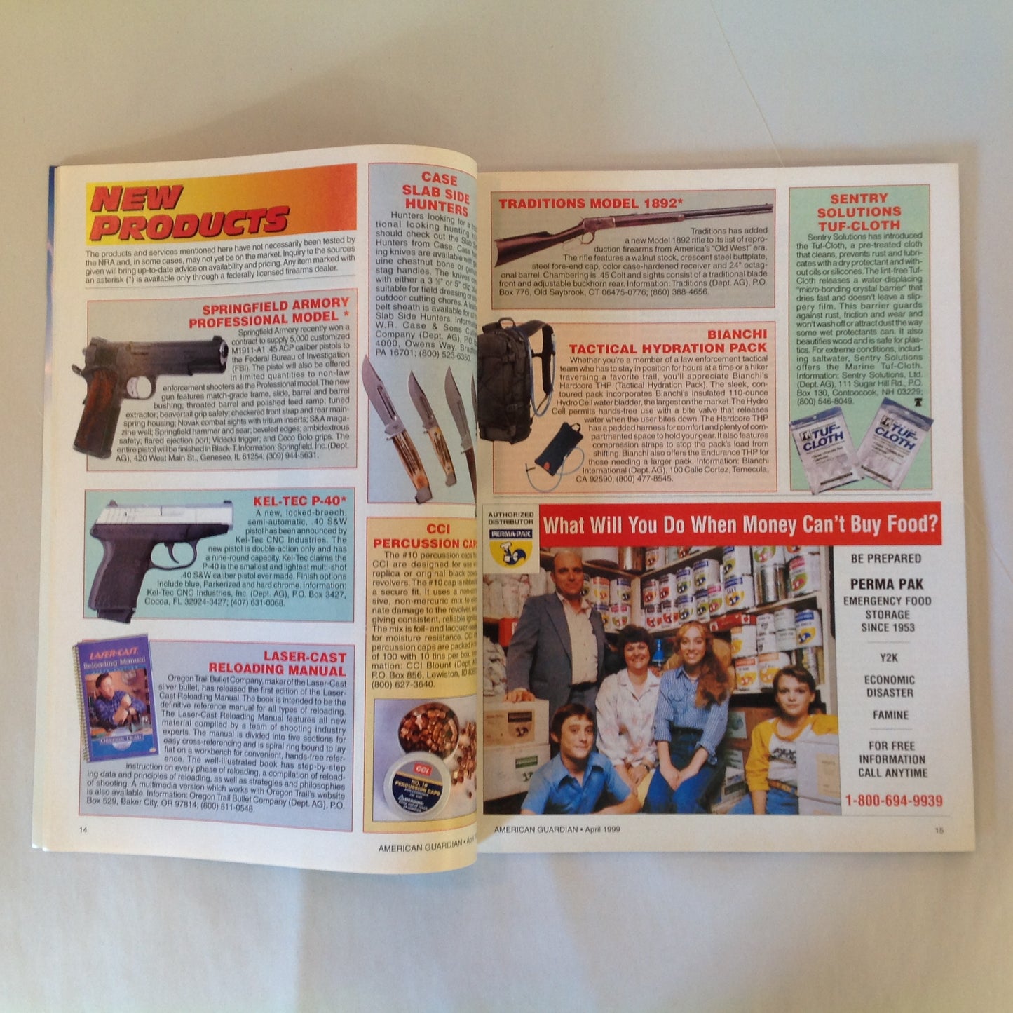Vintage Apr 1999 American Guardian Magazine NRA Journal New Guns & Gear for '99