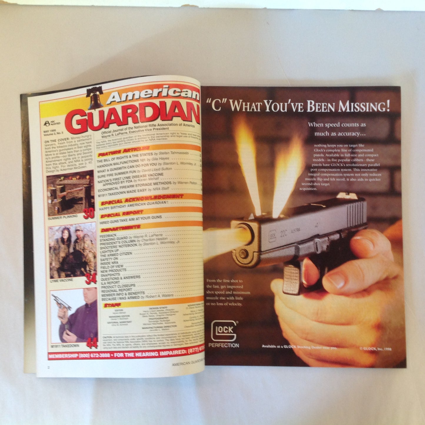 Vintage May 1999 American Guardian Magazine NRA Journal Hired Guns Vs. Your Guns