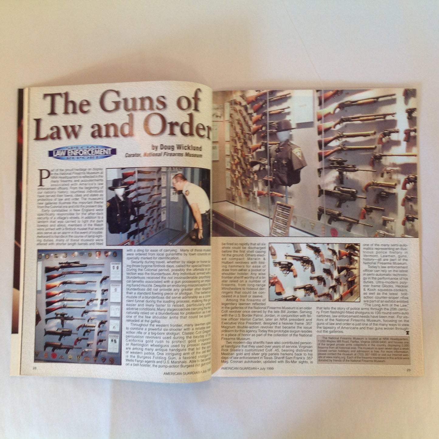 Vintage Jul 1999 American Guardian Magazine NRA Journal Trends in Law Enforcement Handguns Firearms Training Facilities Secrets of Concealed Carry