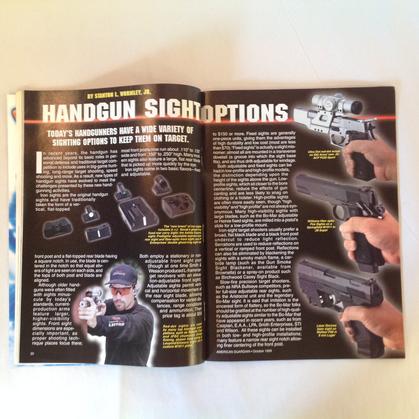 Vintage Oct 1999 American Guardian Magazine NRA Journal Handgun Sight Options America's Warhorse M1911 Hearing Protection