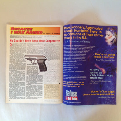 Vintage Oct 1999 American Guardian Magazine NRA Journal Handgun Sight Options America's Warhorse M1911 Hearing Protection