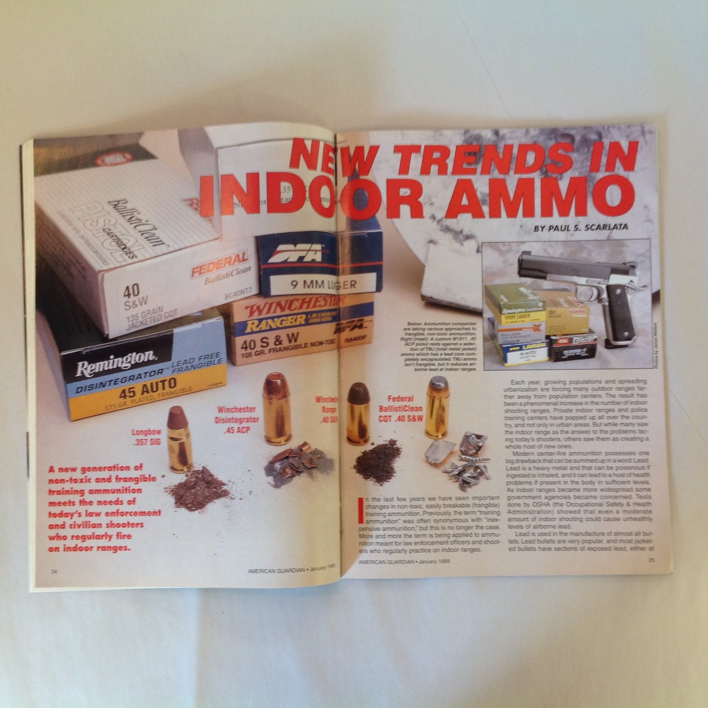 Vintage Jan 1999 American Guardian Rebirth of Snub-Nose Revolver Guns Shows Under Attack! New Trends in Indoor Ammo Highpower Rifles