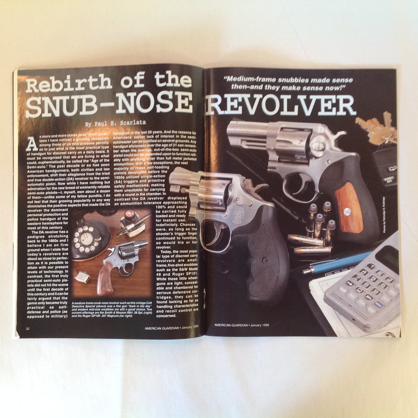 Vintage Jan 1999 American Guardian Rebirth of Snub-Nose Revolver Guns Shows Under Attack! New Trends in Indoor Ammo Highpower Rifles