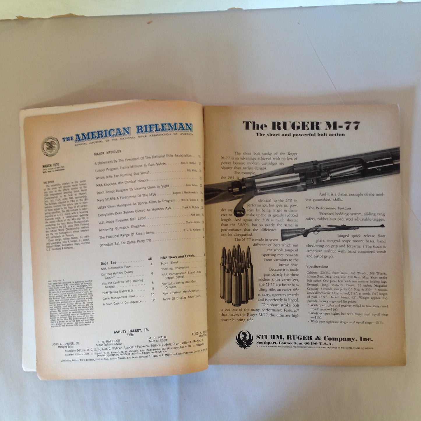 Vintage Mar 1970 American Rifleman Magazine International Shooting Union 40th World Championships Phoenix AZ