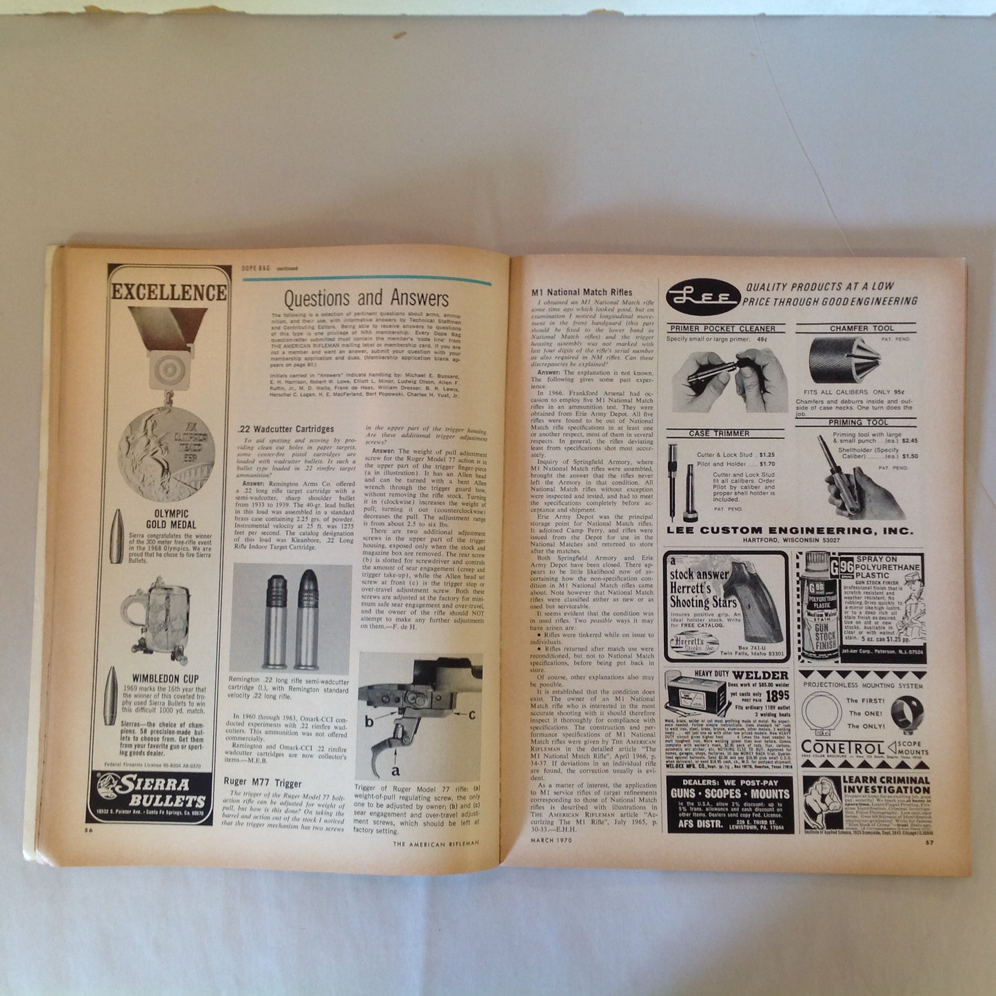 Vintage Mar 1970 American Rifleman Magazine International Shooting Union 40th World Championships Phoenix AZ