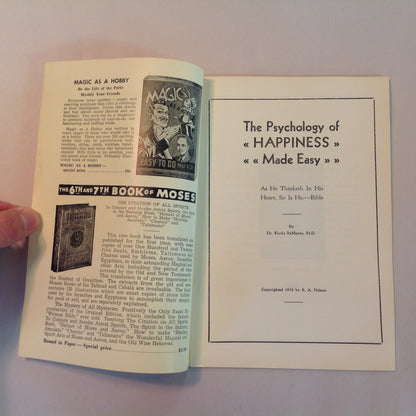 Vintage 1934 Metaphysical Booklet The Psychology of Happiness Made Easy! Korda Ra Mayne