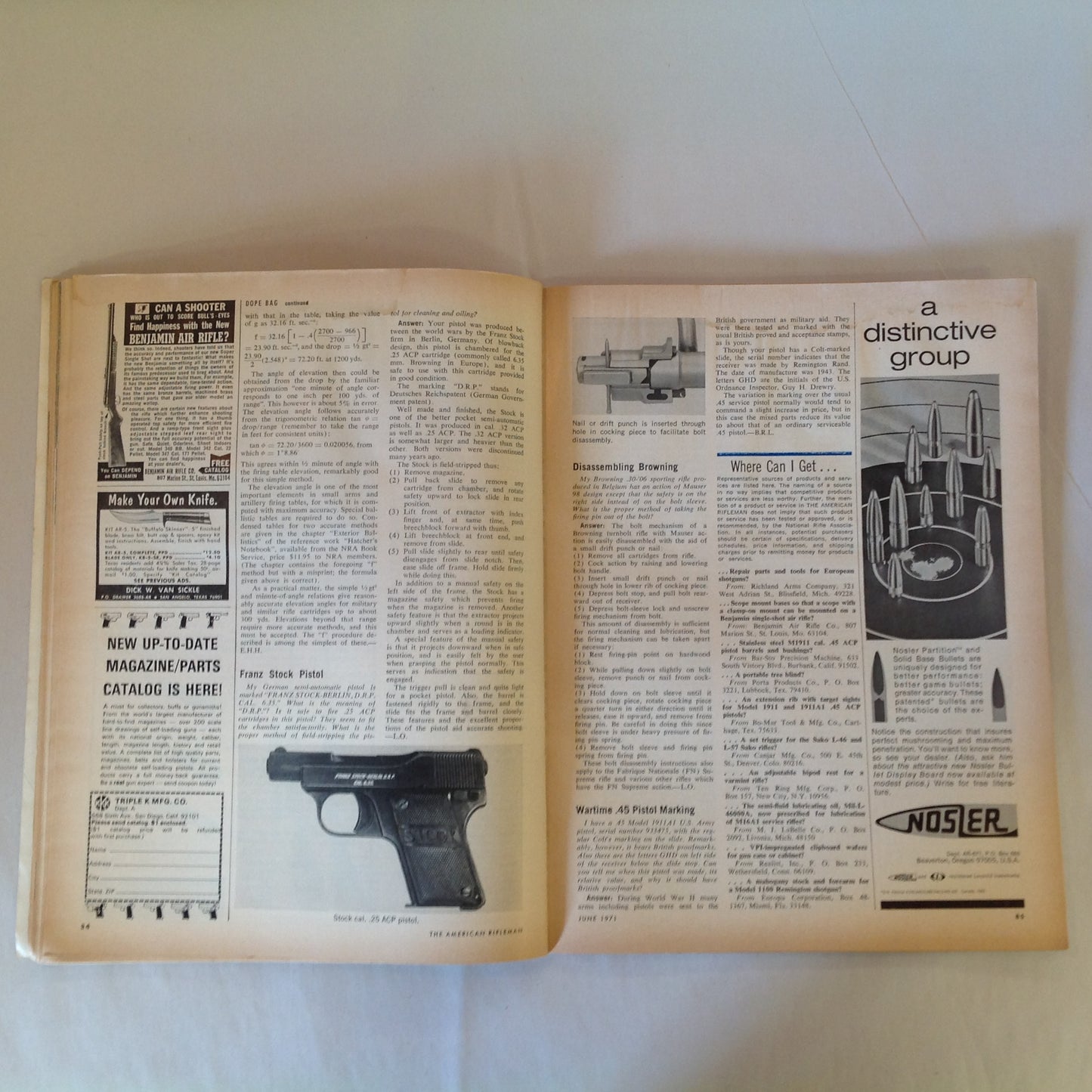 Vintage Jun 1971 American Rifleman Magazine Everyone's Cartridge--The Versatile .22 Rimfire