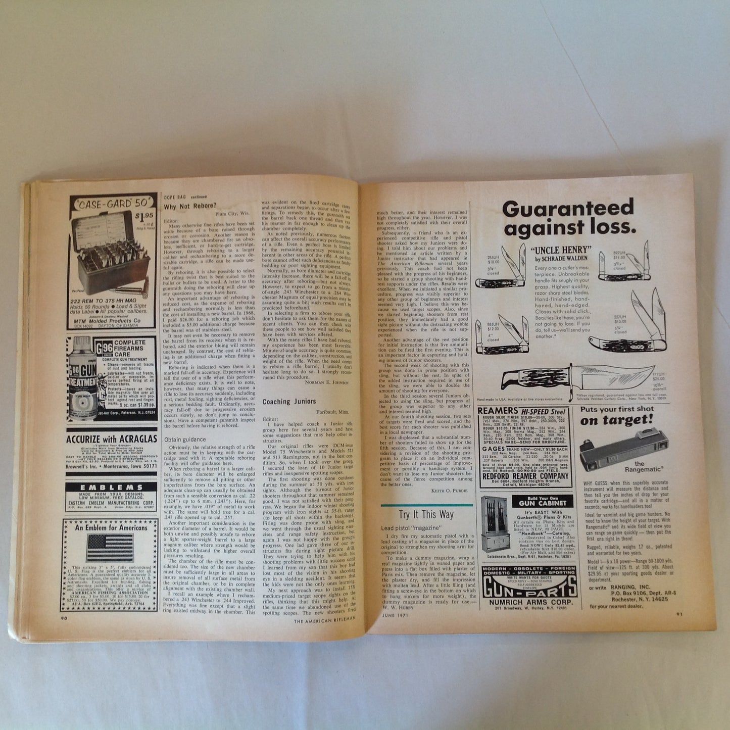 Vintage Jun 1971 American Rifleman Magazine Everyone's Cartridge--The Versatile .22 Rimfire