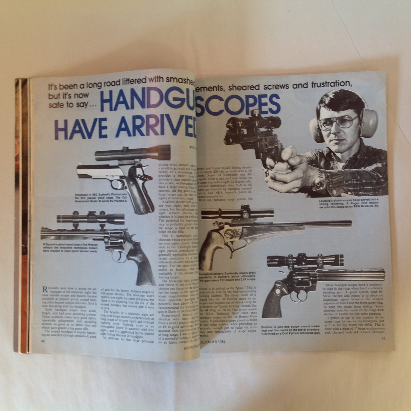 Vintage Dec 1981 American Rifleman Magazine Scopes For Your Handgun Flying With Firearms