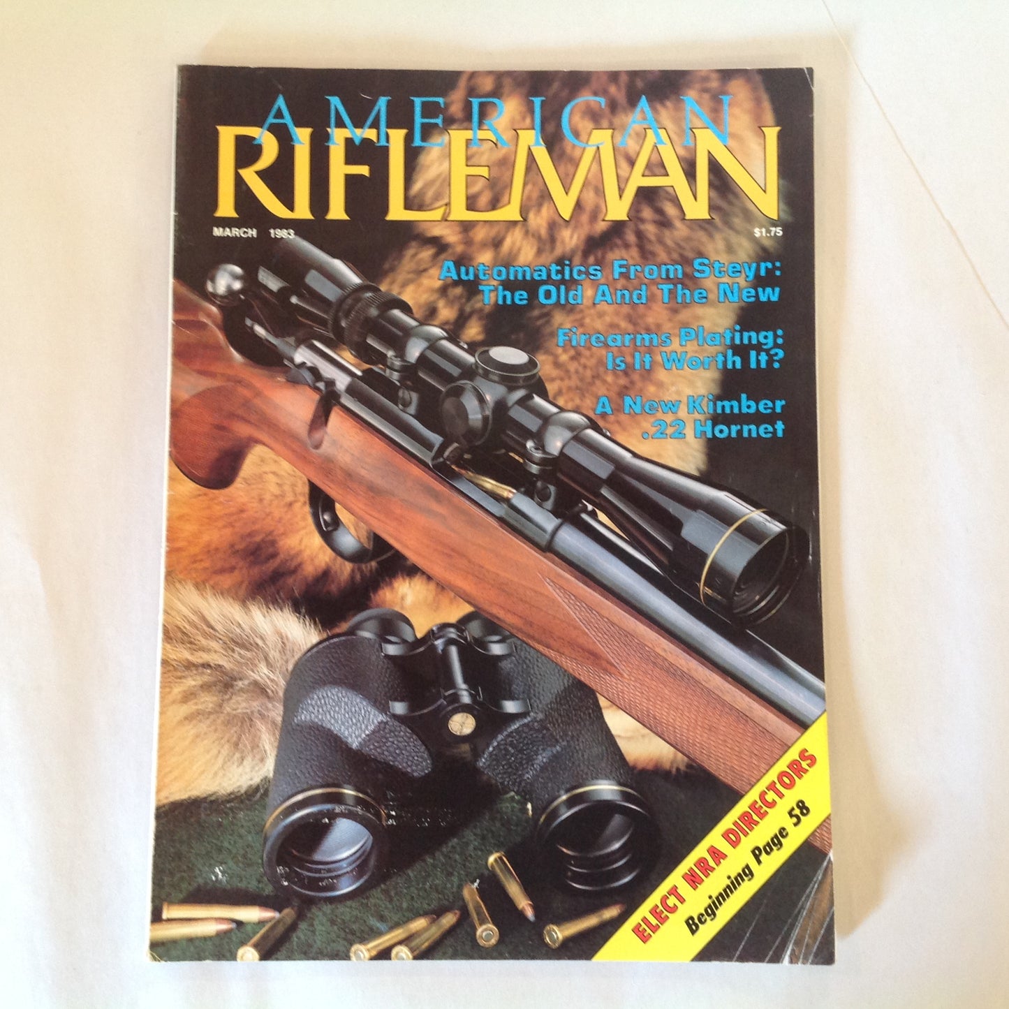 Vintage Mar 1983 American Rifleman Magazine Automatics From Steyr Firearms Plating Kimber .22 Hornet