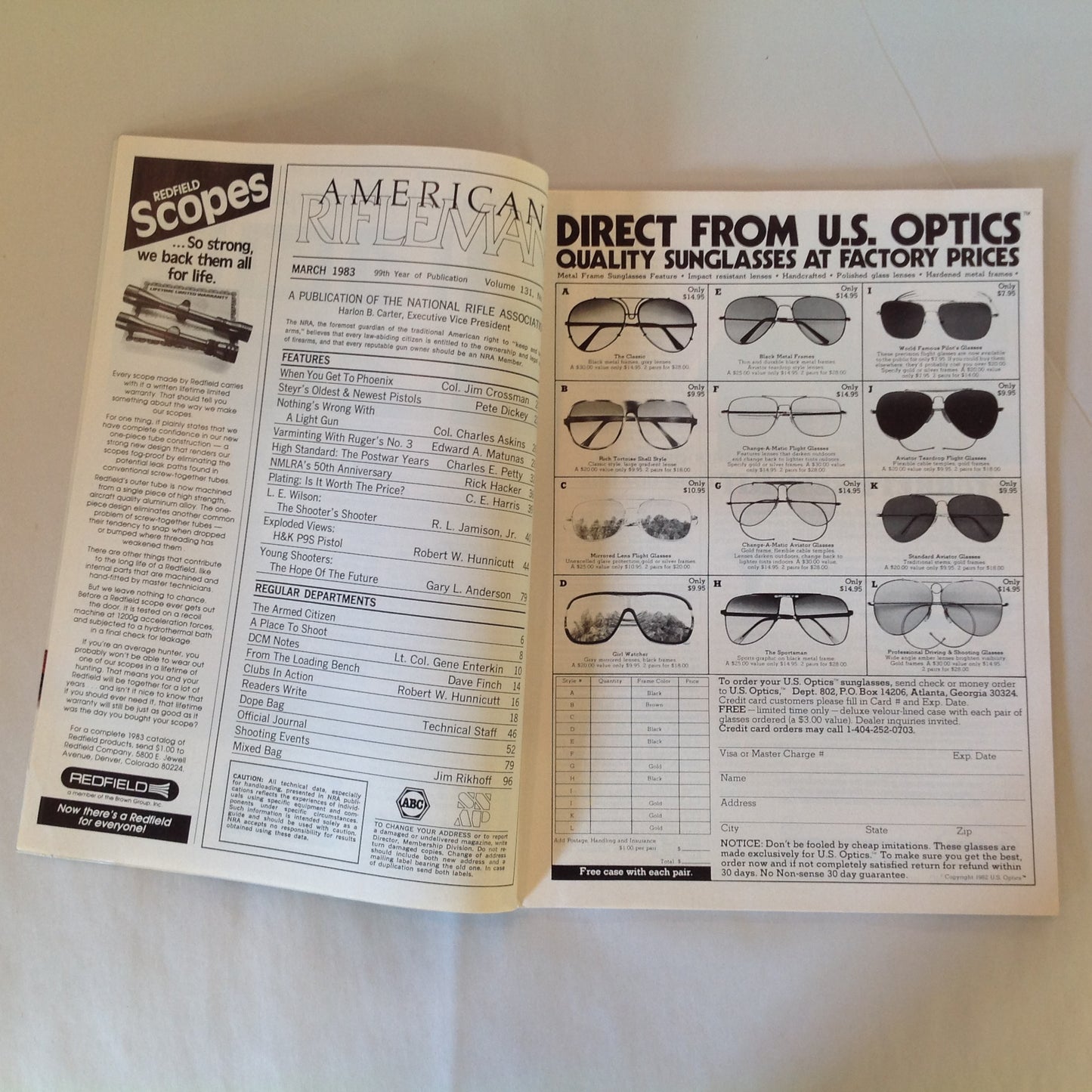 Vintage Mar 1983 American Rifleman Magazine Automatics From Steyr Firearms Plating Kimber .22 Hornet