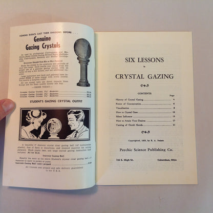 Vintage 1934 Metaphysical Booklet Six Lessons in Crystal Gazing: A Complete Course of Instruction for the Beginner Dr. Korda Ra Mayne