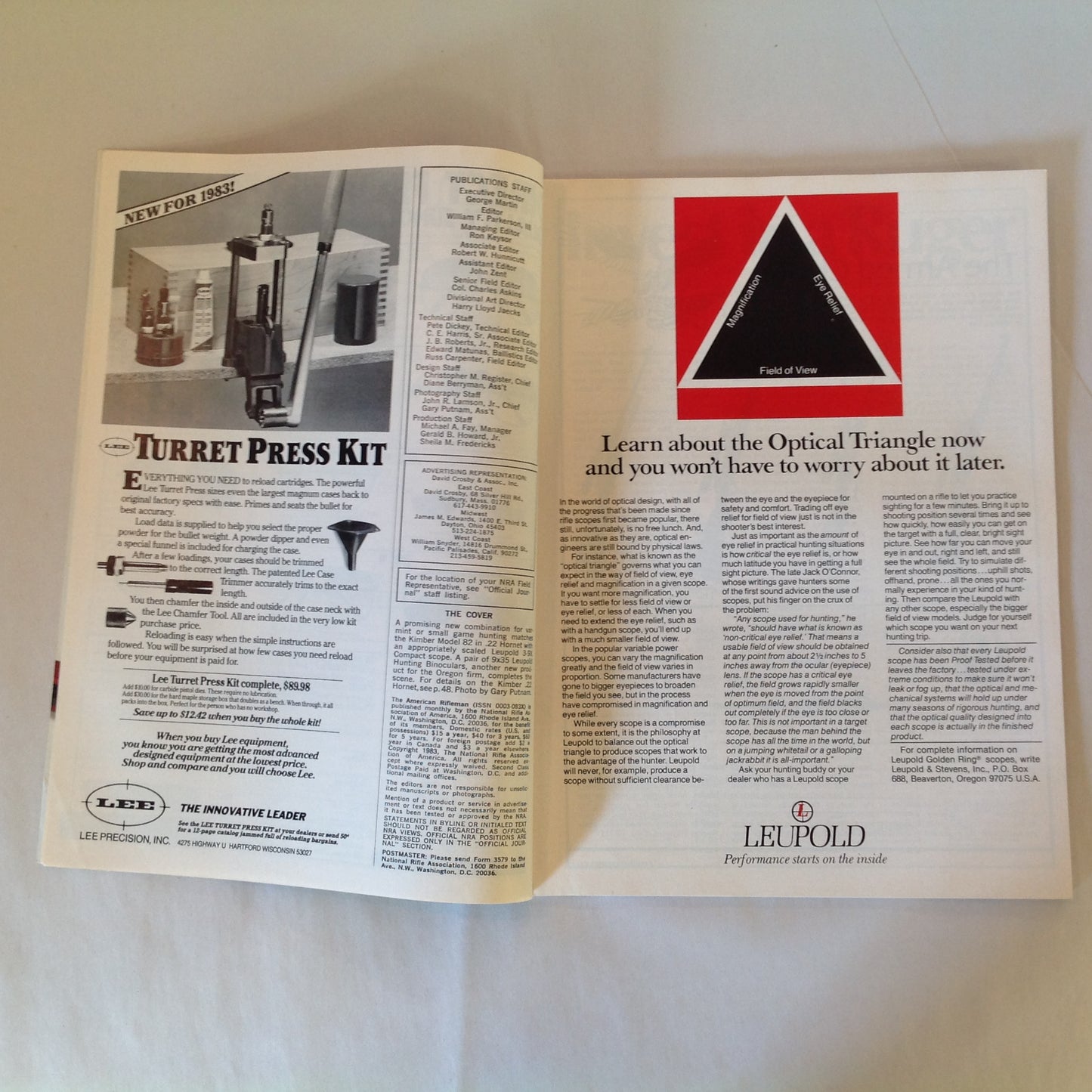 Vintage Mar 1983 American Rifleman Magazine Automatics From Steyr Firearms Plating Kimber .22 Hornet