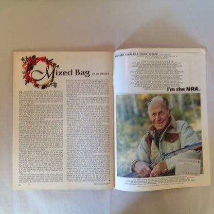 Vintage Dec 1986 American Rifleman Magazine Aagaard Tests the .338-'06 Blackpowder and Steel Targets