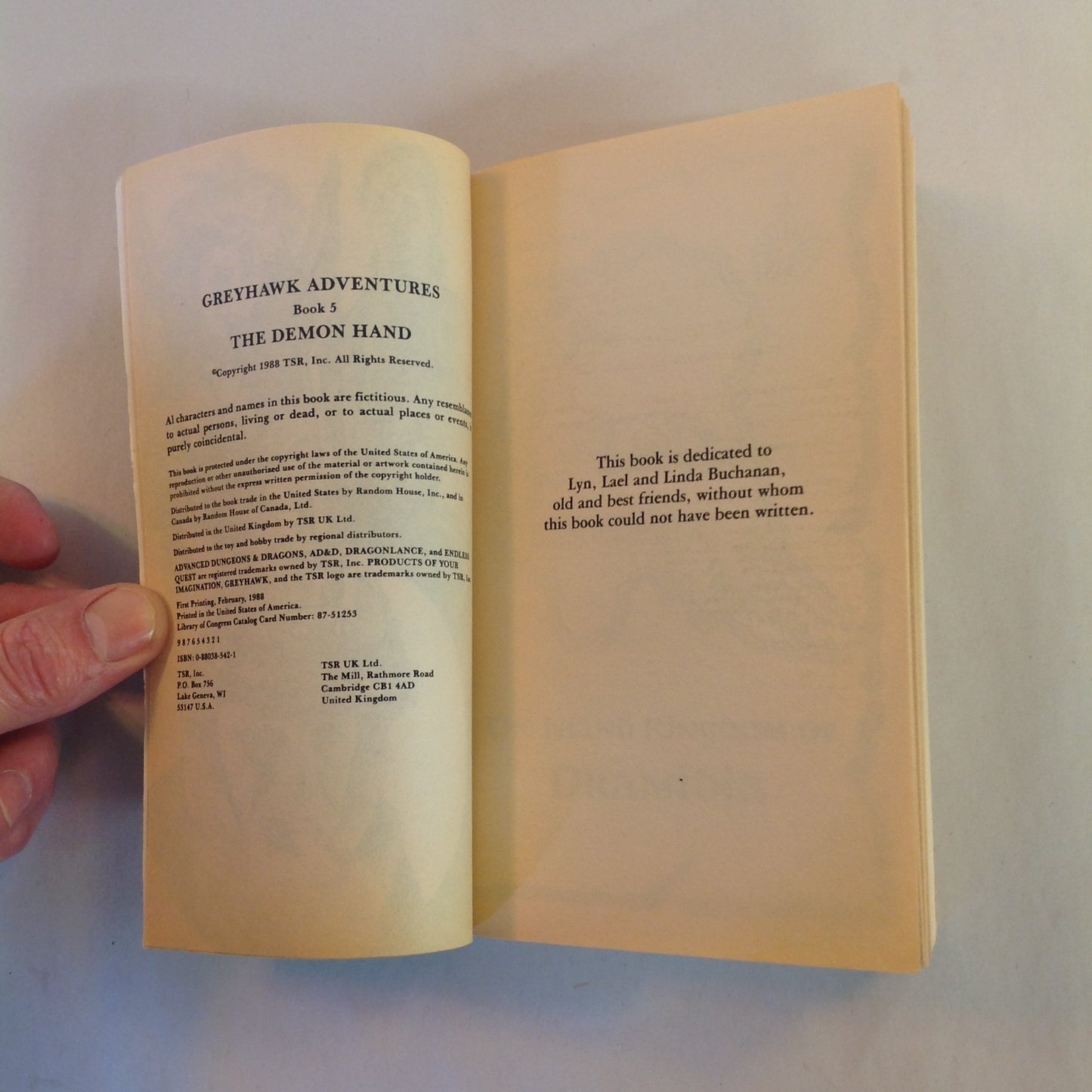 Vintage 1988 Mass Market Paperback Greyhawk Adventures: The Demon Hand Rose Estes TSR First Printing