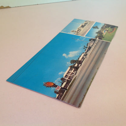 Vtg MCM Color Panoramic Postcard Quality Hotel Southernaire Ft Pierce Florida FL