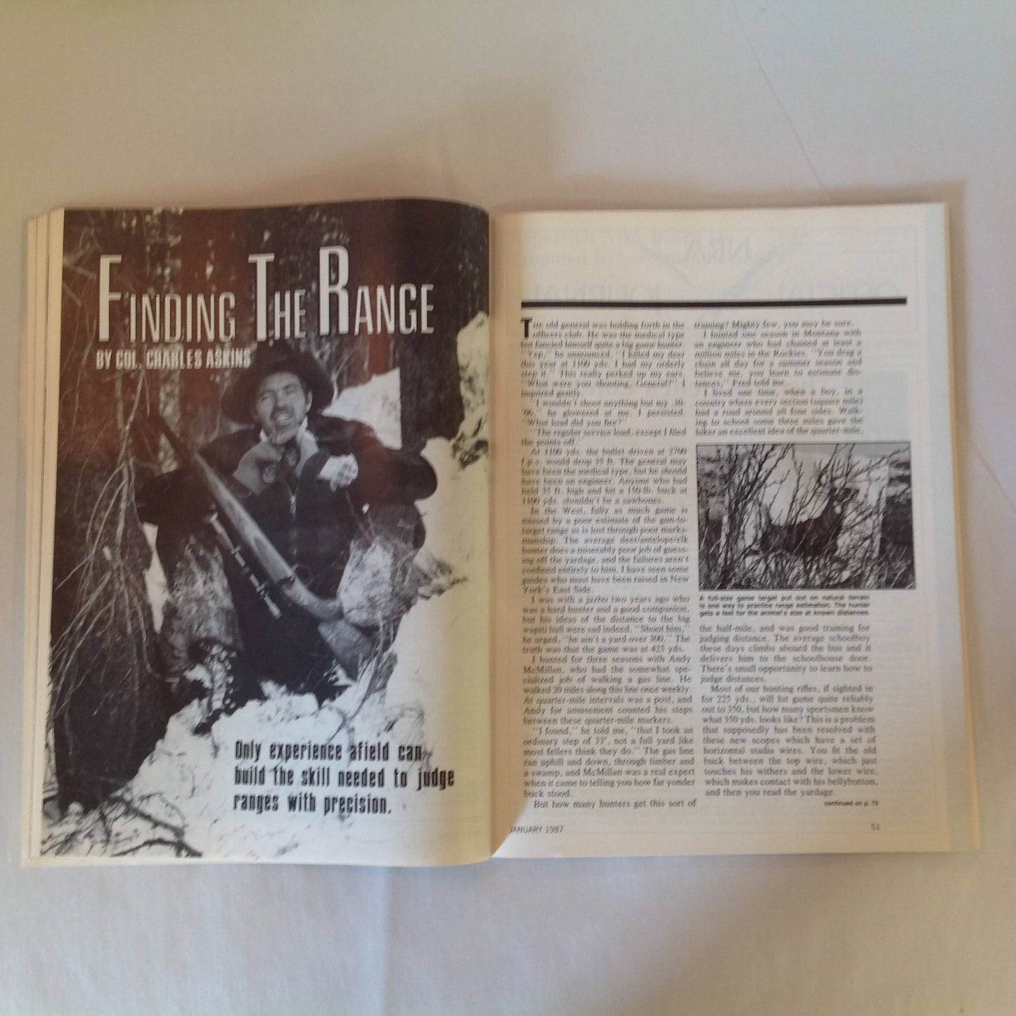 Vintage Jan 1987 American Rifleman Magazine Guns of Aldo Uberti Old Wingshooter Wisdom S&W's New Model 422