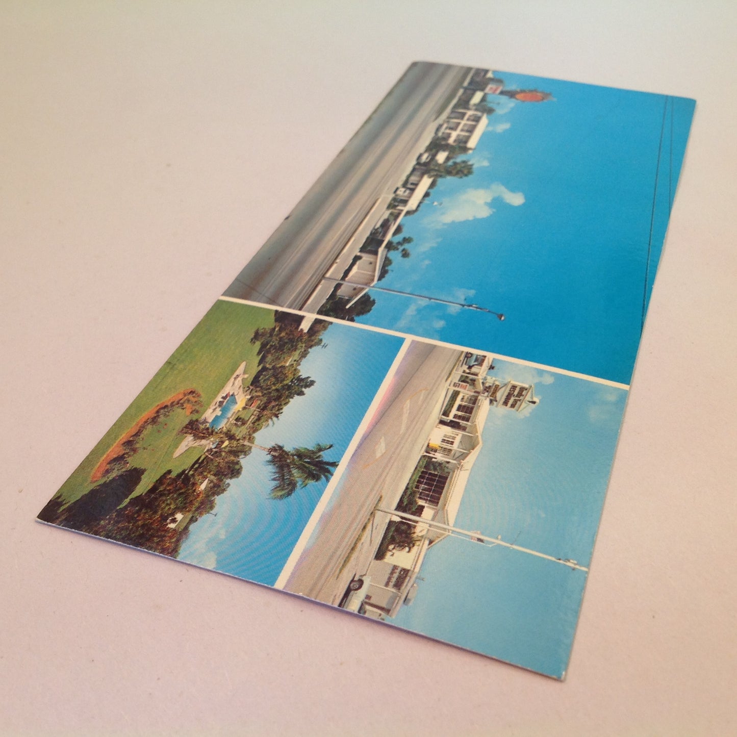 Vtg MCM Color Panoramic Postcard Quality Hotel Southernaire Ft Pierce Florida FL