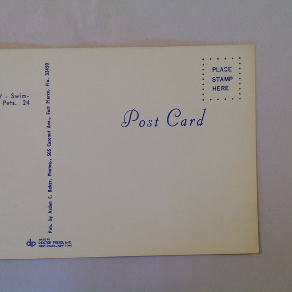 Vtg MCM Color Panoramic Postcard Quality Hotel Southernaire Ft Pierce Florida FL