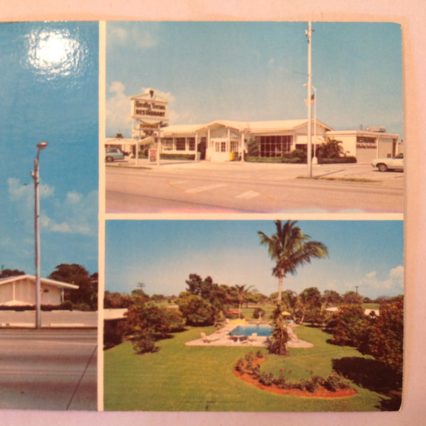 Vtg MCM Color Panoramic Postcard Quality Hotel Southernaire Ft Pierce Florida FL